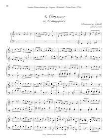 Partition , Canzona en do maggiore, Sonate d Involatura per organo e cimbalo