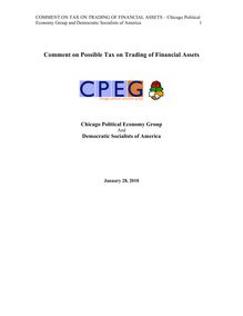 CPEG DSA Comment on a Financial Transactions Tax