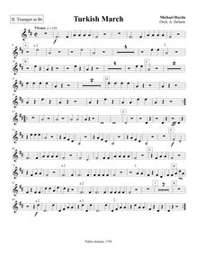 Partition trompette 2 (B♭), Marcia turchesca, Turkish March, C major par Michael Haydn