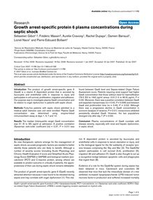 Growth arrest-specific protein 6 plasma concentrations during septic shock