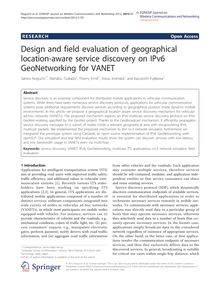 Design and field evaluation of geographical location-aware service discovery on IPv6 GeoNetworking for VANET