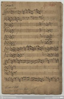 Partition complète, Concerto Grosso en D major, D, Förster, Christoph