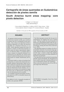 Cartografía de áreas quemadas en Sudamérica: detección de píxeles semilla (South America burnt areas mapping: core pixels detection)