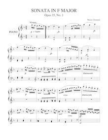 Partition Sonata No.1 en F major, Three Piano sonates, Op.35, Clementi, Muzio