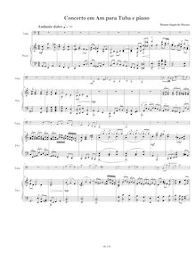 Partition de piano, Concerto No.1 pour Tuba et Piano, A minor