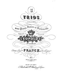 Partition de violoncelle, Piano Trio, Op.1 No.3, Franck, César