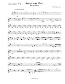 Partition clarinette 2 (A), Symphony No.8, E major, Rondeau, Michel par Michel Rondeau