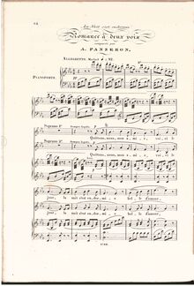 Partition de piano, Nocturne, Panseron, Auguste Mathieu