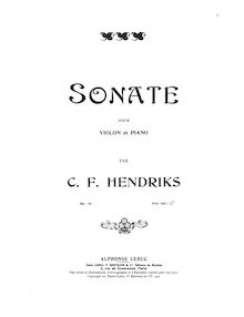 Partition complète, violon Sonata, Op.16, G minor, Hendriks Jr., Christiaan Frederik