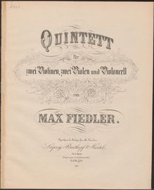Partition parties complètes, corde quintette, D minor, Fiedler, Max