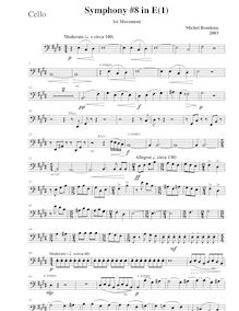 Partition violoncelles, Symphony No.8, E major, Rondeau, Michel