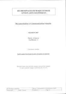 Documentation et communication visuelle 2007 BT Dessinateur maquettiste (arts graphiques)