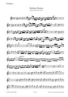 Partition violon, Settima Sonata A Doi. Fagotto & violon, Castello, Dario
