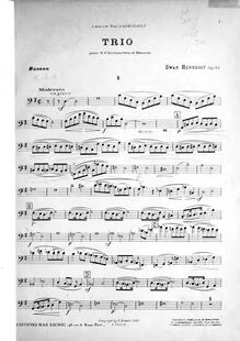 Partition basson, Trio pour 2 clarinettes et basson, G major, Hennessy, Swan