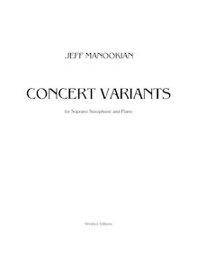 Partition Saxophone , partie, Concert Variants, Manookian, Jeff