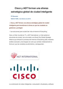 Cisco y AGT forman una alianza estratégica global de ciudad inteligente