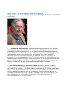 Noam Chomsky y las 10 Estrategias de Manipulación Mediática El ...