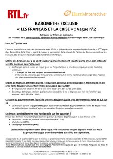 BAROMETRE EXCLUSIF « LES FRANÇAIS ET LA CRISE » : Vague n°2