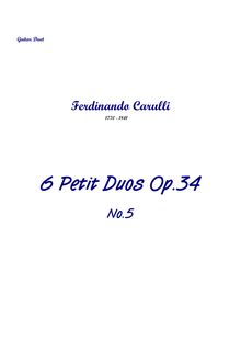 Partition Duo No.5 en F, 6 Petit Duos, Op.34, Carulli, Ferdinando