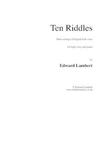 Partition complète, Settings of anglais folk verses, Lambert, Edward