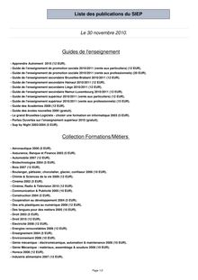 Guides de l enseignement Collection Formations/Métiers