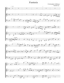 Partition Fantasia VdGS No.22 - partition complète, Fantasia pour 3 violes de gambe