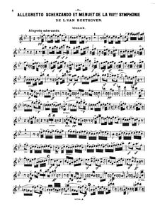 Partition de violon, Symphony No.8, F major, Beethoven, Ludwig van