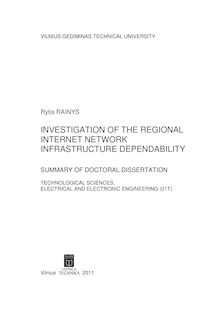 Investigation of the regional internet network infrastructure dependability ; Regionų interneto tinklo infrastruktūros patikimumo tyrimai