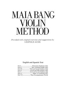 Partition , partie IV, violon Method, Bang, Maia