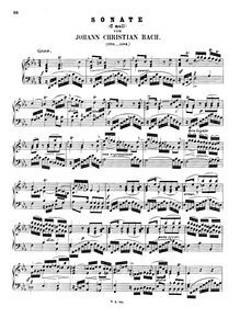 Partition complète, 6 Piano sonates, Bach, Johann Christian