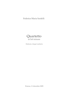 Partition complète, Quartetto en Sol minore, g minor, Sardelli, Federico Maria