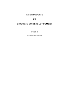 Embryologie 2003 Université Paris 12