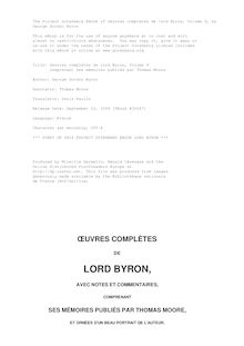 Oeuvres complètes de lord Byron, Volume 9 par Baron George Gordon Byron Byron