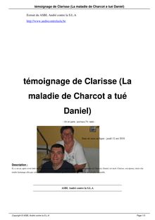témoignage de Clarisse (La maladie de Charcot a tué Daniel)