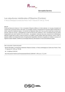 Les sépultures médiévales d Obazine (Corrèze) - article ; n°3 ; vol.17, pg 179-185
