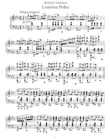 Partition complète, Louisina Polka, Louisen-Polka, E♭ major, Smetana, Bedřich