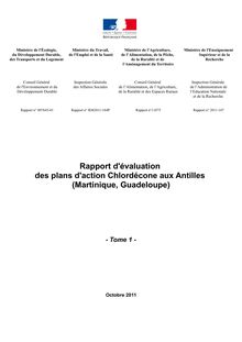 Rapport d évaluation des plans d action Chlordécone aux Antilles (Martinique, Guadeloupe)