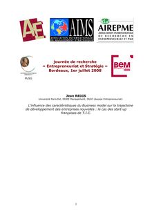 journée de recherche « Entrepreneuriat et Stratégie » Bordeaux ...