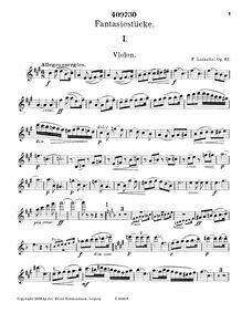 Partition violon, Morceaux de fantaisie, Op.61, Fantasiestücke, A major