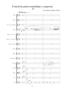 Partition , Moderato, Concierto para contrabajo y orchestre, Marín García, Luis Ignacio par Luis Ignacio Marín García