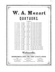 Partition violoncelle, 27 quatuors, Mozart, Wolfgang Amadeus