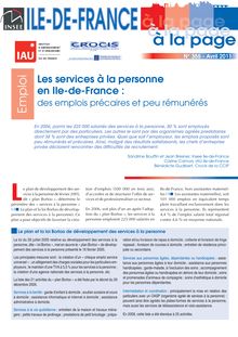 Les services à la personne en Ile-de-France :  des emplois précaires et peu rémunérés