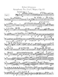 Partition basson 1, 2, Symphony No.2, Op.61, C Major, Schumann, Robert
