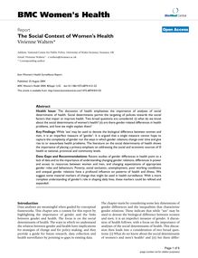The Social Context of Women s Health
