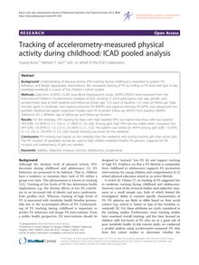 Tracking of accelerometry-measured physical activity during childhood: ICAD pooled analysis