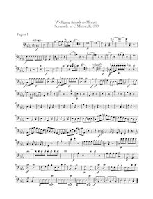 Partition basson 1, 2, Serenade, Serenade No.12 ; Nacht Musique