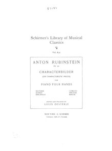 Partition complète, 6 Pièces caractéristiques, Op.50, Characterbilder par Anton Rubinstein