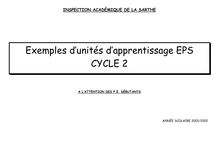 Exemples d unités d apprentissage EPS CYCLE 2