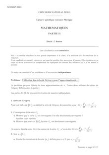 CND 2005 mathematiques specifique