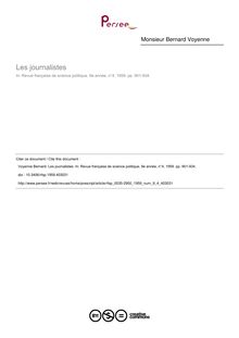 Les journalistes - article ; n°4 ; vol.9, pg 901-934